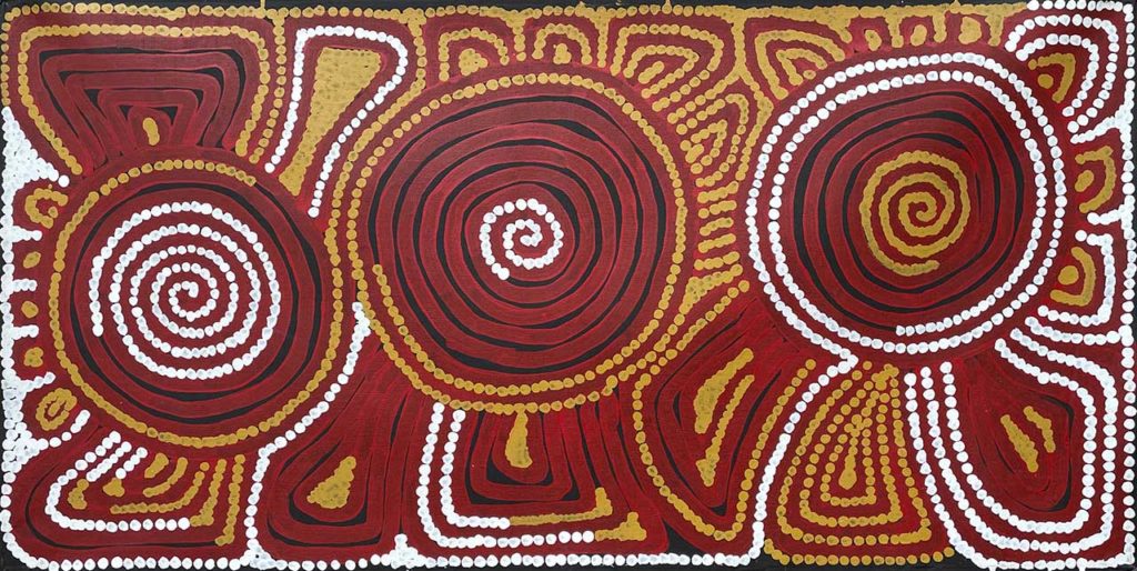Dr George Tjapaltjarri  |  Rockholes and Malliera | Jap 019945 