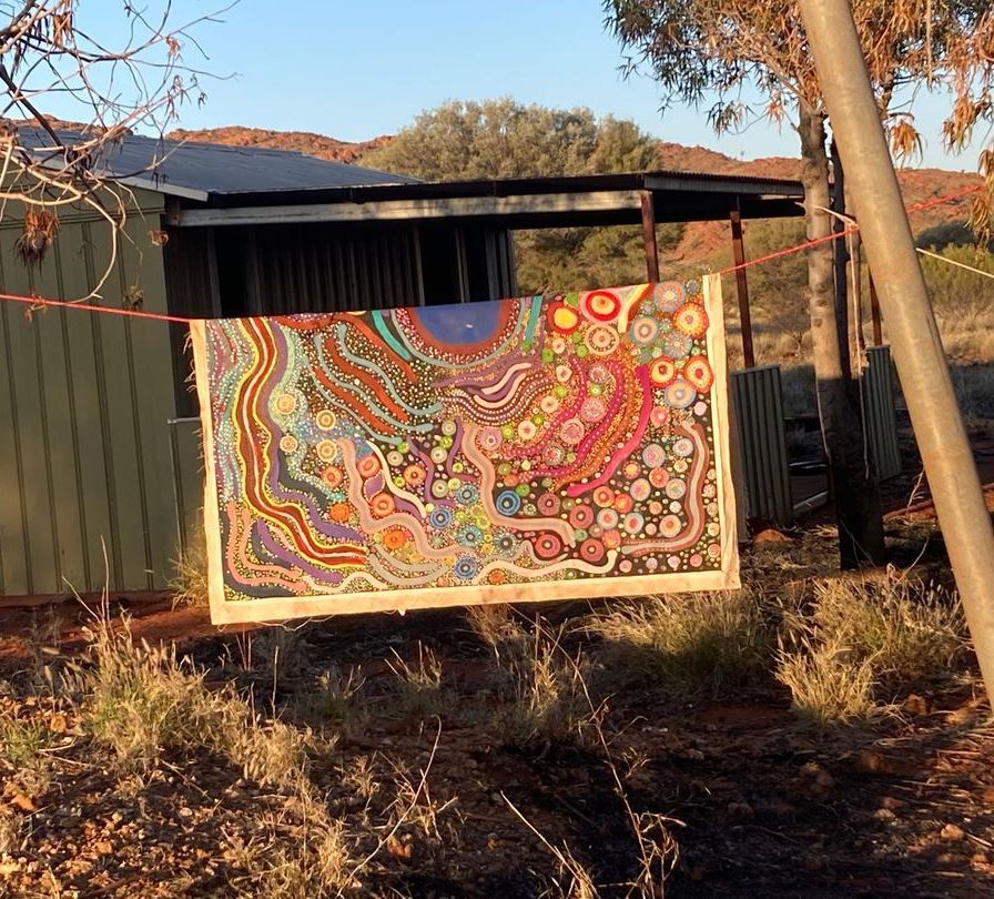 Ninuku Bush Trip - Walytitjara Painting Drying