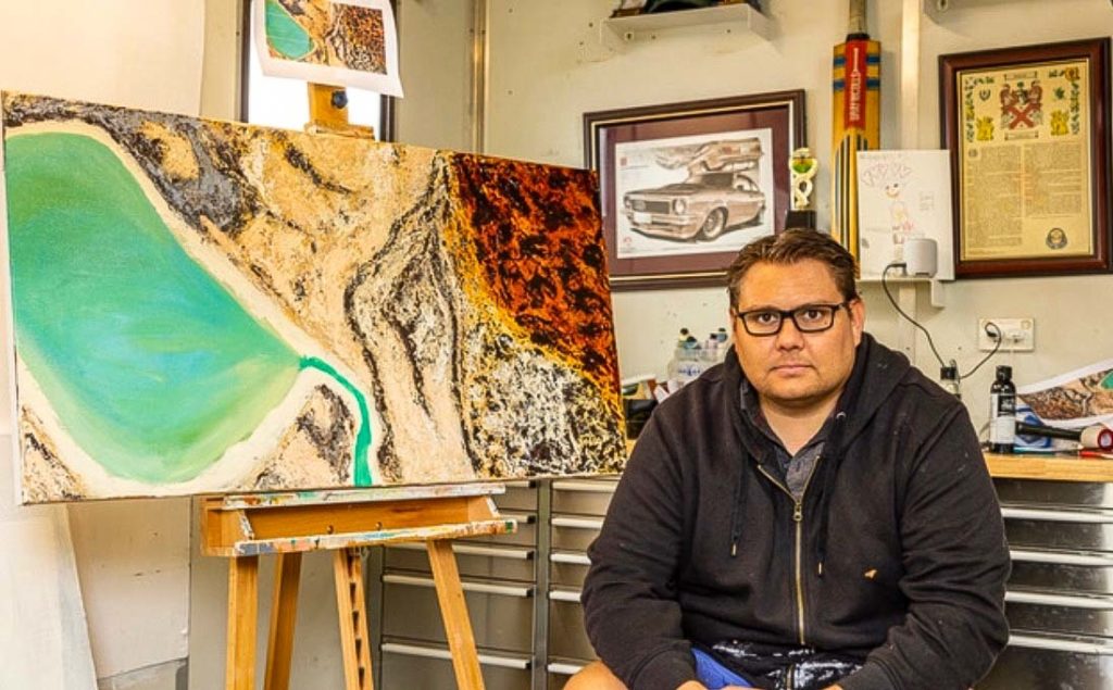 Studio Photo - Aboriginal Artist Rohin Kickett