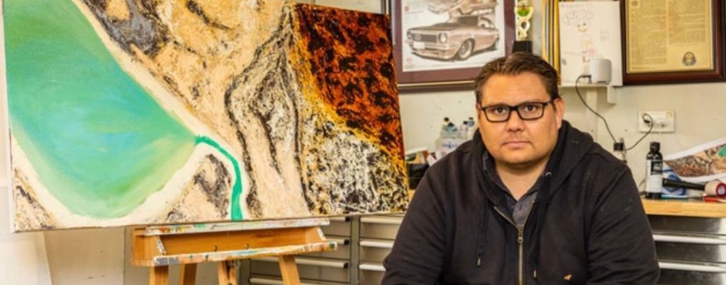 Studio Photo - Aboriginal Artist Rohin Kickett - Crop